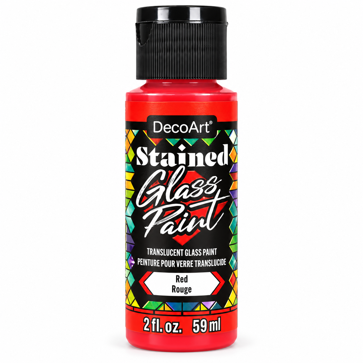 DecoArt Stained Glass Paint in red, 2-ounce bottle