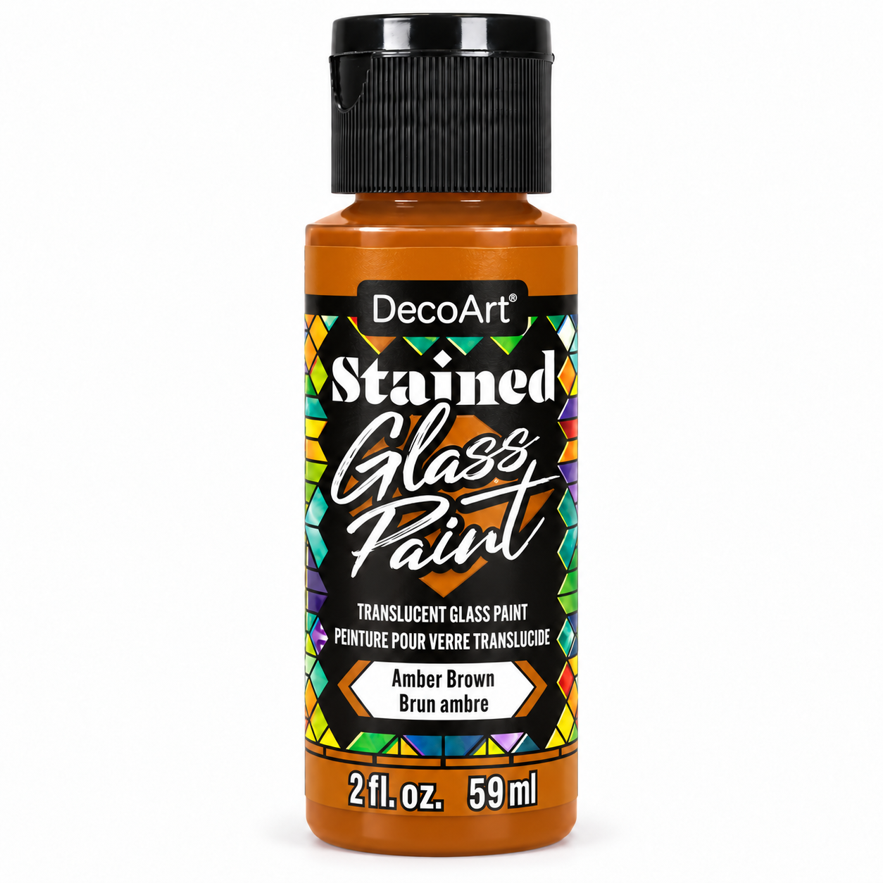 DecoArt Stained Glass Paint in Amber Brown, 2 oz bottle