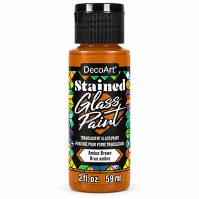 DecoArt Stained Glass Paint in Amber Brown, 2 oz bottle