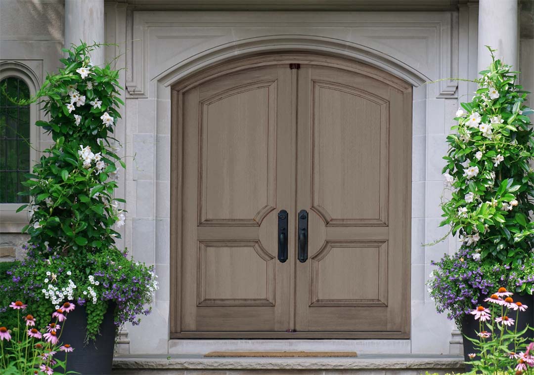 Retique It Multi-purpose Smooth Finish Kit for interior wood doors in Harbor Gray, includes 4 large top coat containers.