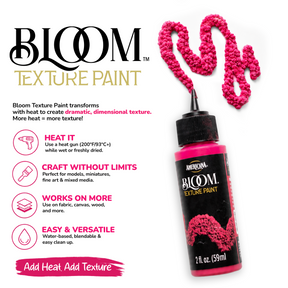 DecoArt Bloom Texture Paint Gesso Cloud White with a textured, matte finish showing a close-up of the painted surface.