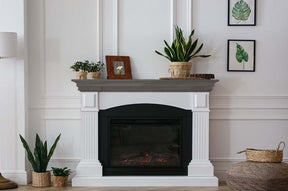 Retique It Fireplace Mantel Wood'n Finish Kit in Harbor Gray stain, showing the grained wood texture and finish details.