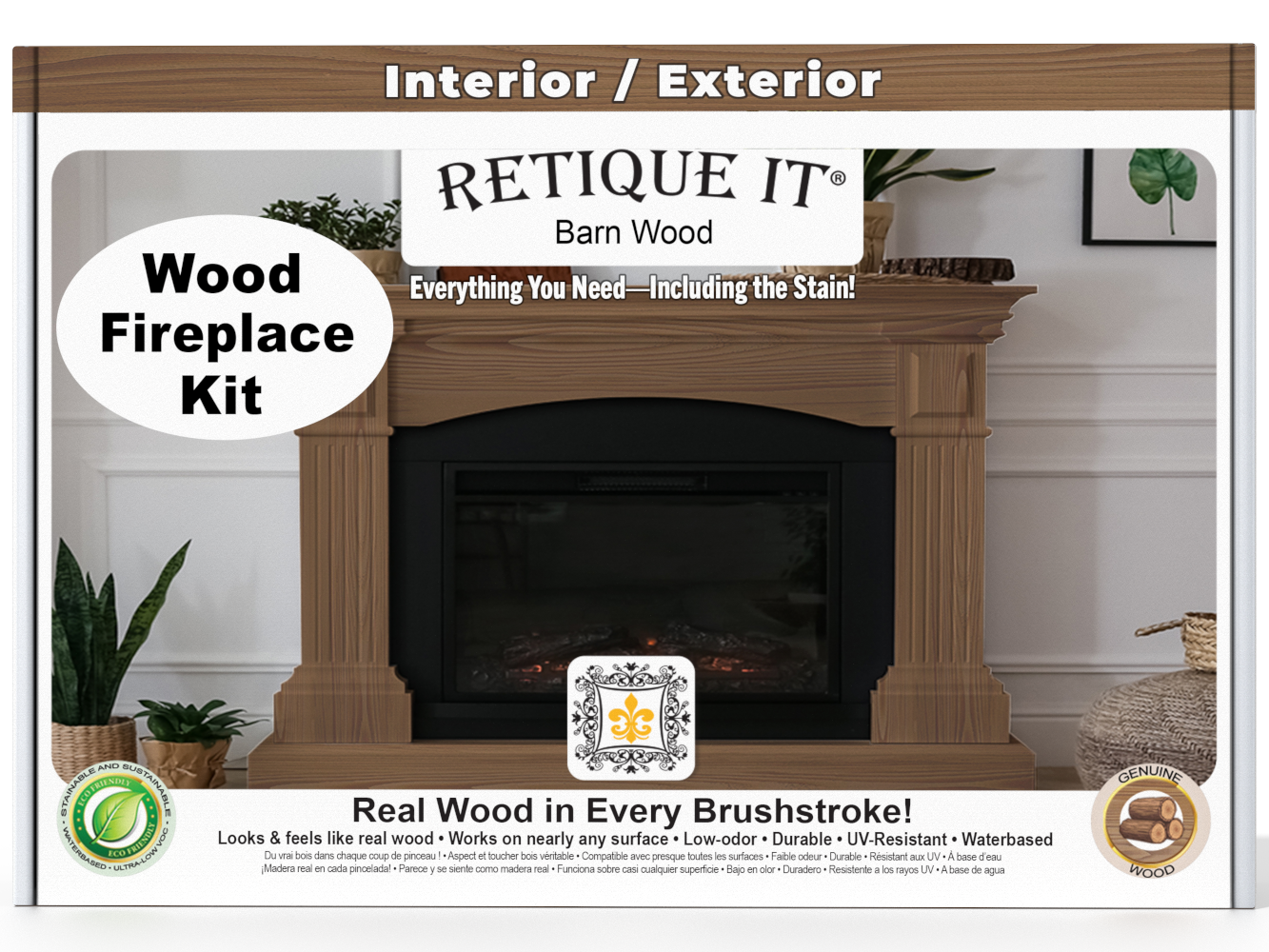 Fireplace Wood'n Finish Kit (Full Fireplace) - Barn Wood