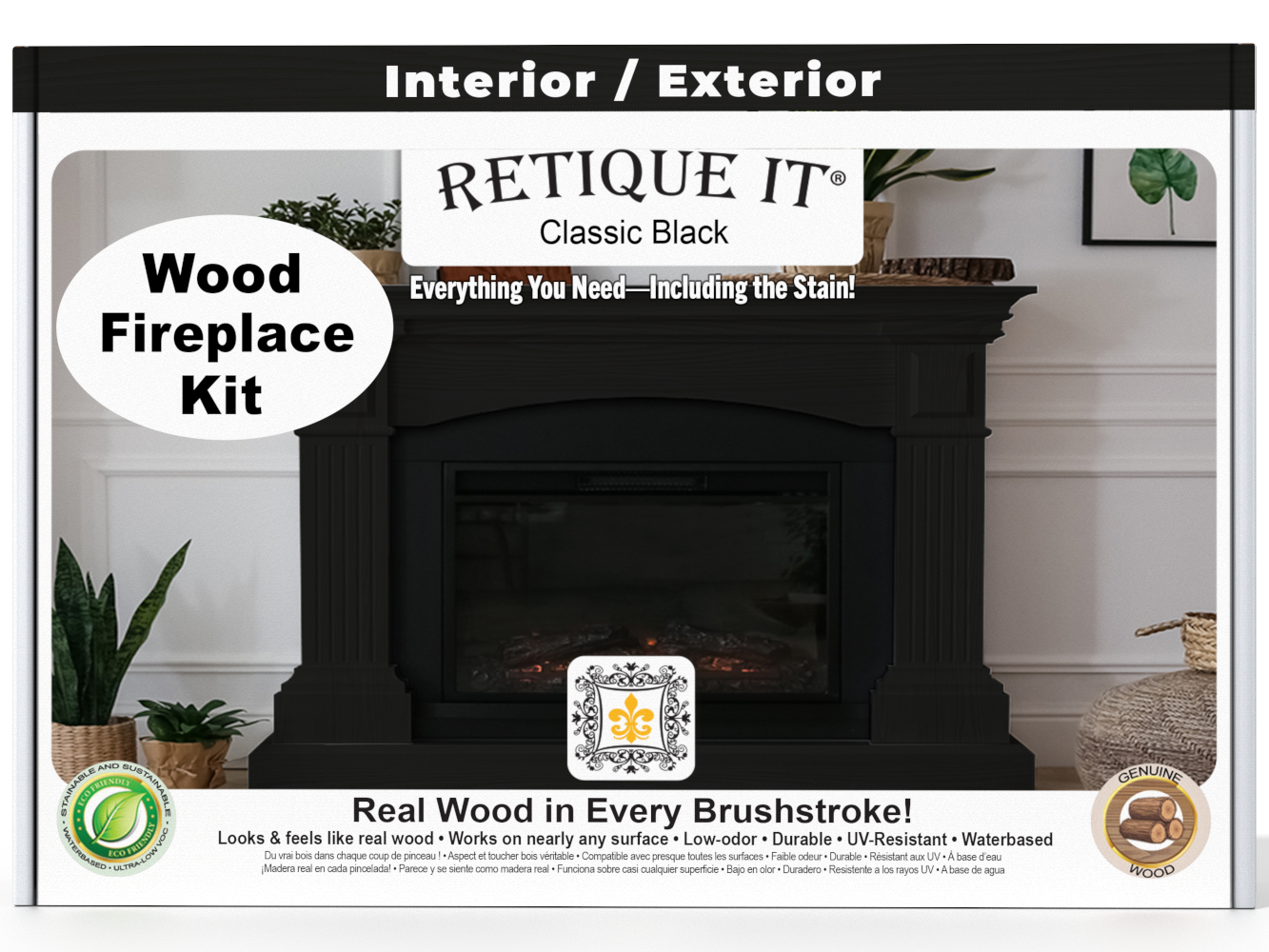 Fireplace Wood'n Finish Kit (Full Fireplace) - Classic Black