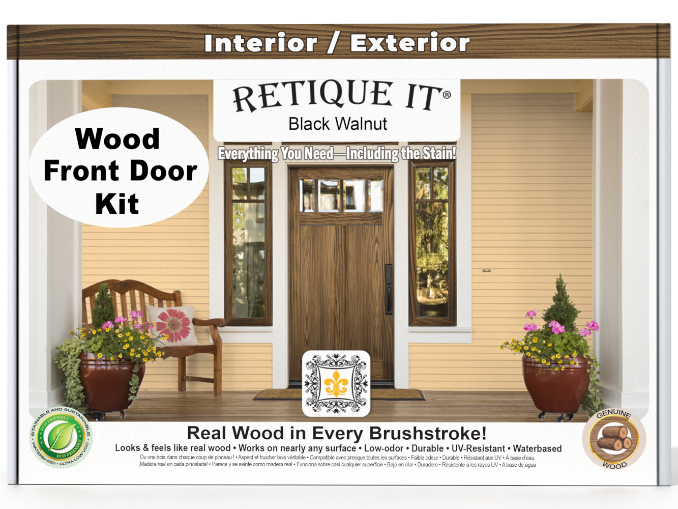 Wood'n Finish Front Door Kit - Black Walnut