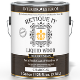 Liquid Wood Wood'n Stain by Retique It in Charcoal, 128 oz, showing the front label and product packaging.