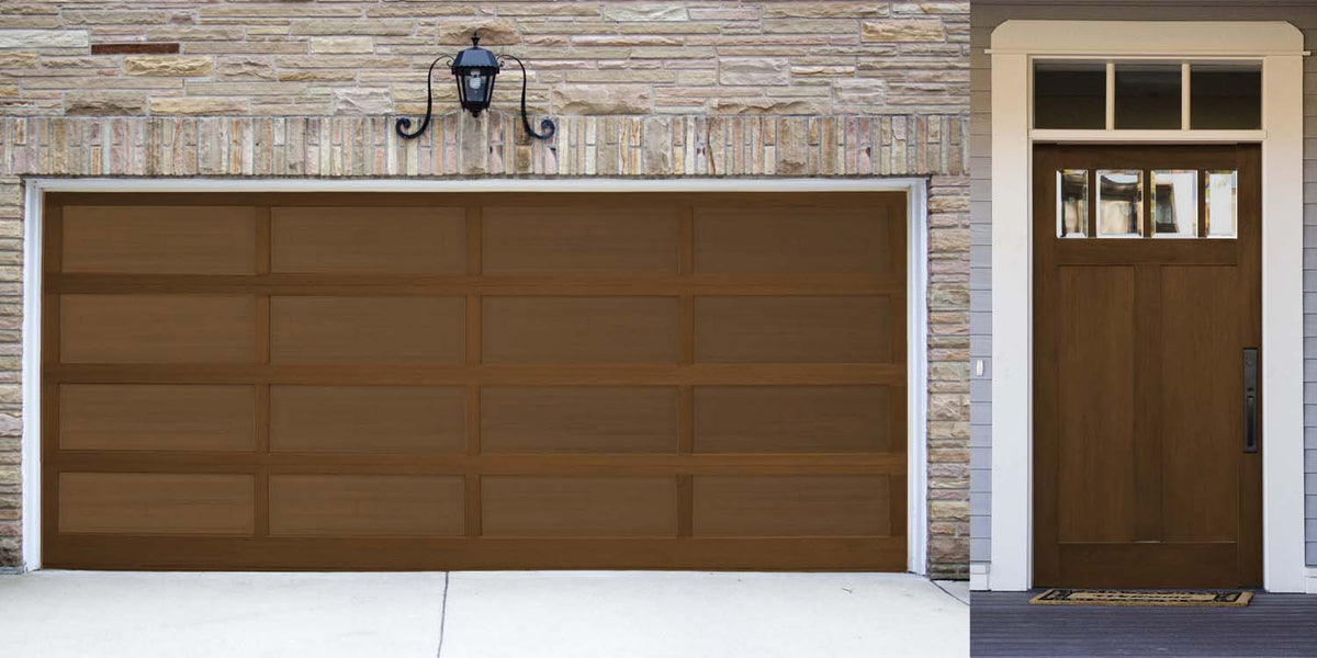 Retique It Multi-purpose Smooth Finish Kit (Large) in Cherry for exterior wood surfaces with gloss top coat, ideal for garage doors.
