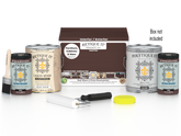 Retique It Multi-purpose Smooth Finish Kit in Java, exterior wood top coat with four large wood finish containers and application tools.