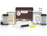 Retique It® Java multi-purpose wood finish kit with four large interior top coat bottles in matte finish, includes application tools and box.