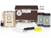 Retique It® Wood'n Finish Kit in Java with four large containers, featuring a smooth finish for multi-purpose wood projects.