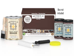 Retique It® Wood'n Finish Kit in Java with four large containers, featuring a smooth finish for multi-purpose wood projects.