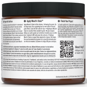Retique It Liquid Wood Wood'n Stain in Java, 16 oz, showcasing the rich, warm wood stain color in a container with stain application tools.