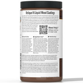 Retique It Liquid Wood Wood'n Stain in Java, 32 oz, showcasing the rich wood stain color and packaging.