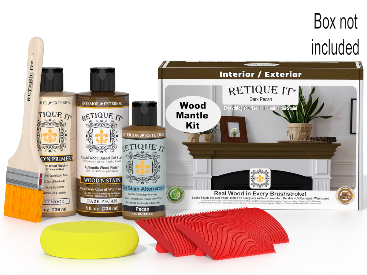 Fireplace Mantel Wood'n Finish Kit - Dark Pecan