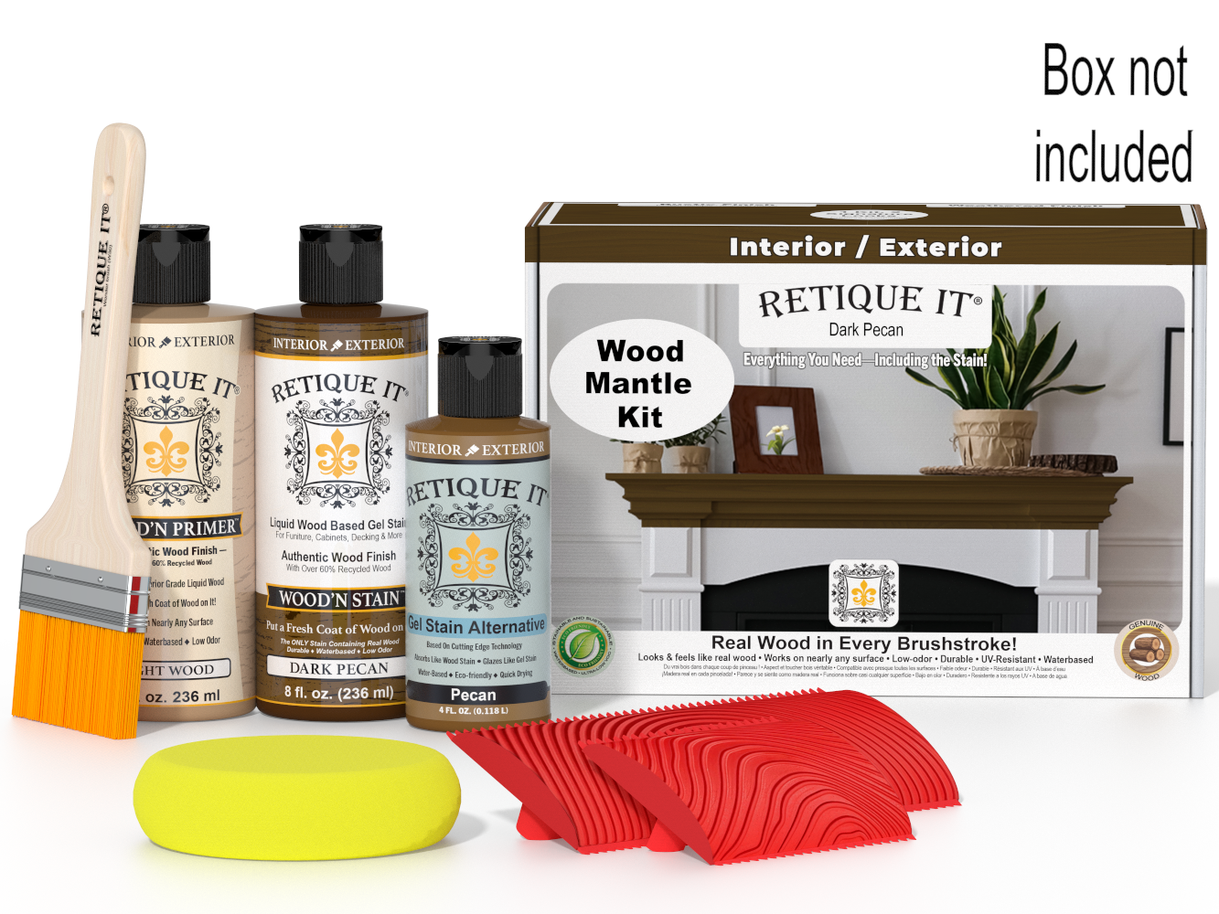 Fireplace Mantel Wood'n Finish Kit - Dark Pecan