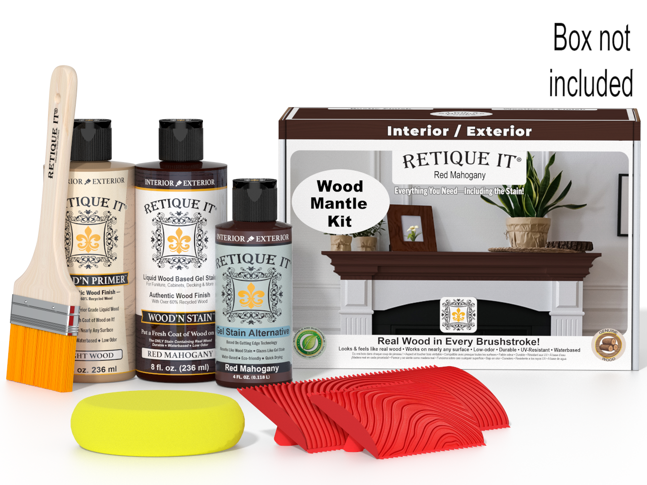 Fireplace Mantel Wood'n Finish Kit - Red Mahogany