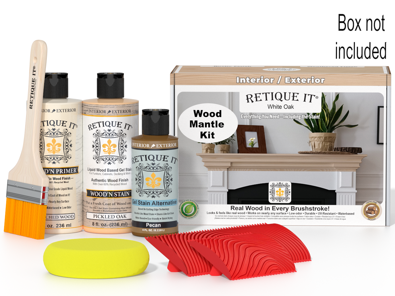 Fireplace Mantel Wood'n Finish Kit - White Oak