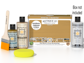 Retique It Multi-purpose Smooth Finish Kit in Old Oak for exterior wood top coat, satin finish with brushes and tools included.