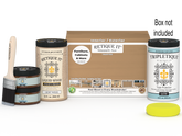 Large Pecan wood finish kit by Retique It with smooth interior top coat, includes tools and supplies for wood finishing projects.