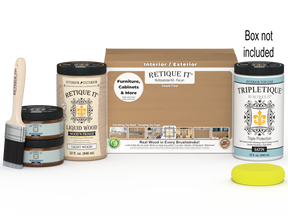 Retique It® Wood'n Cabinet Kit with 12 smooth pecan stain doors, designed for kitchen or bathroom cabinet renovation.