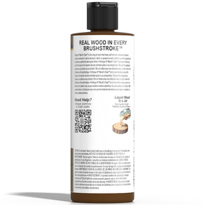 Dark Pecan wood stain from Retique It Liquid Wood Wood'n Stain 8 oz bottle, showing the rich, dark stain color and product label.