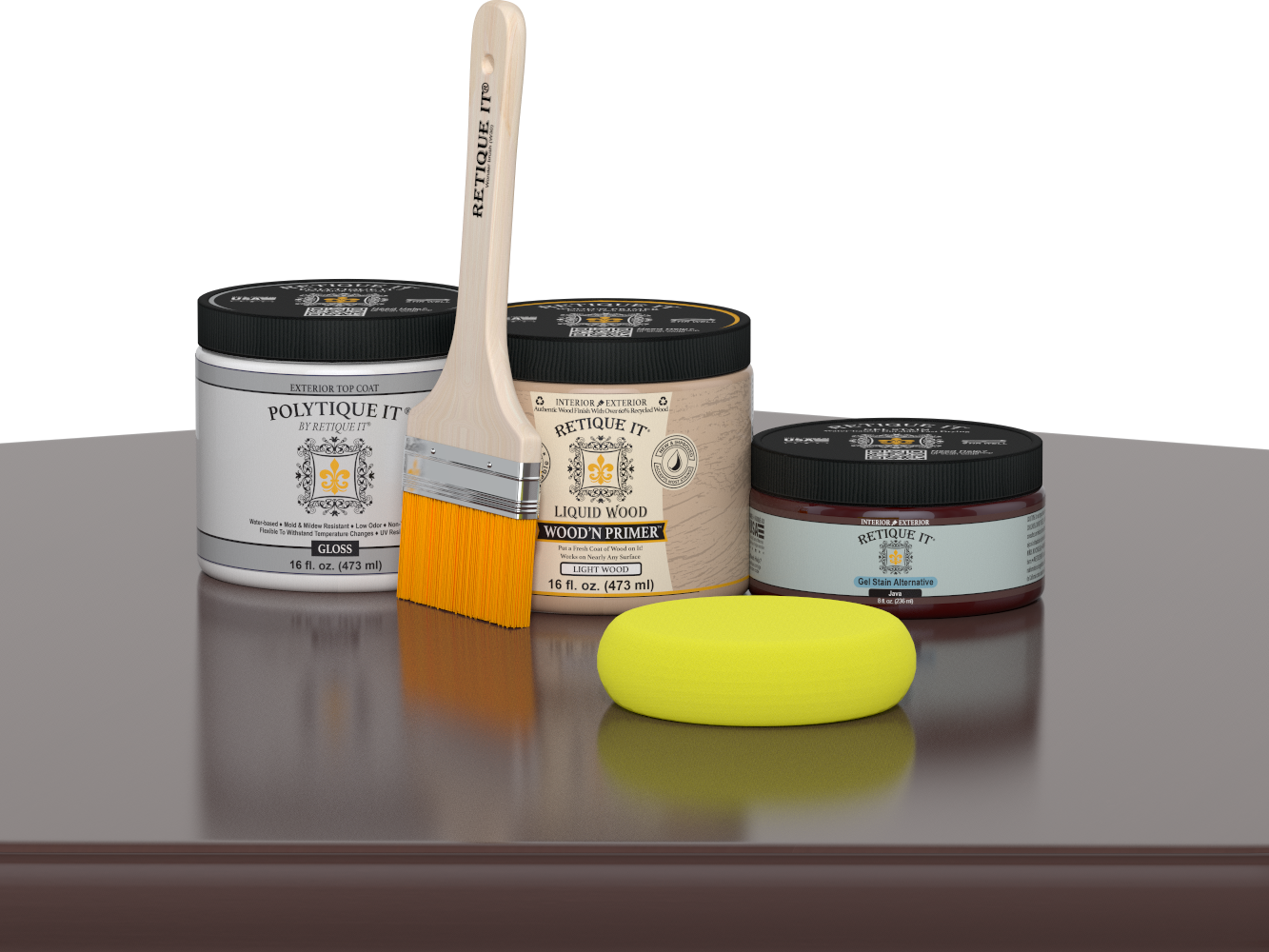 Wood'n Door Smooth Finish Kit - Java — Gloss kit contents
