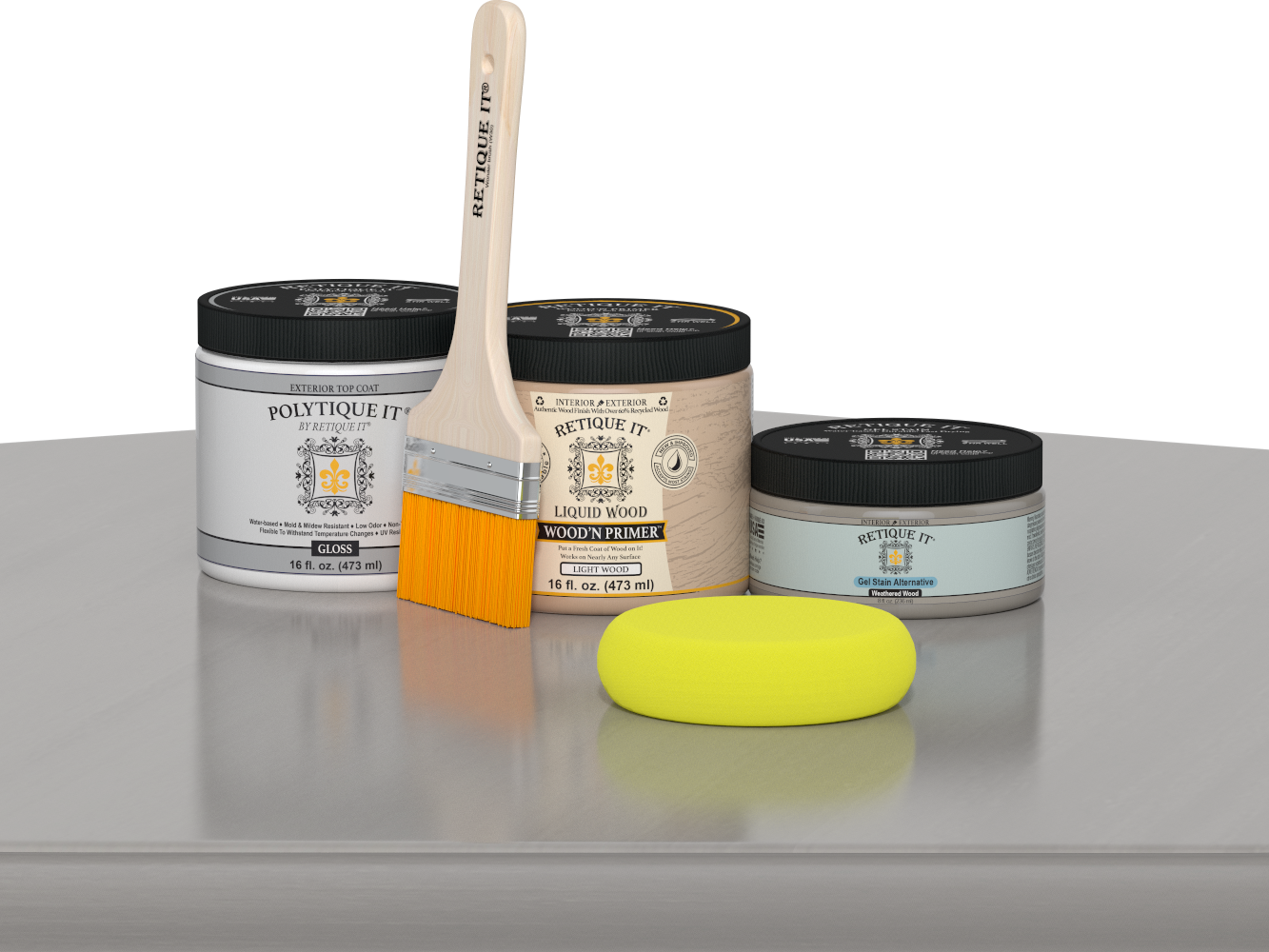 Wood'n Door Smooth Finish Kit - Weathered Wood — Gloss kit contents