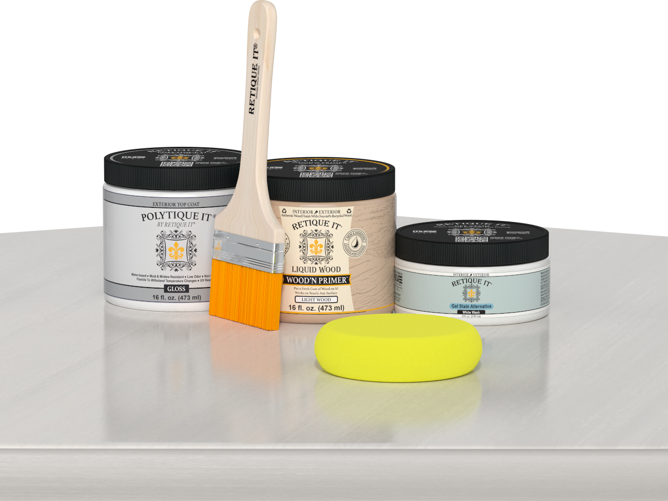 Wood'n Door Smooth Finish Kit - White Wash — Gloss kit contents