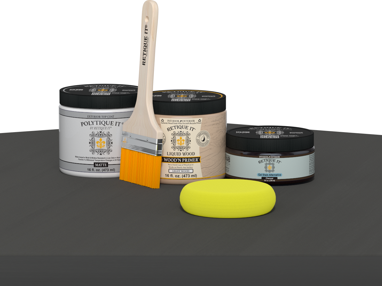 Wood'n Door Smooth Finish Kit - Charcoal — Matte kit contents