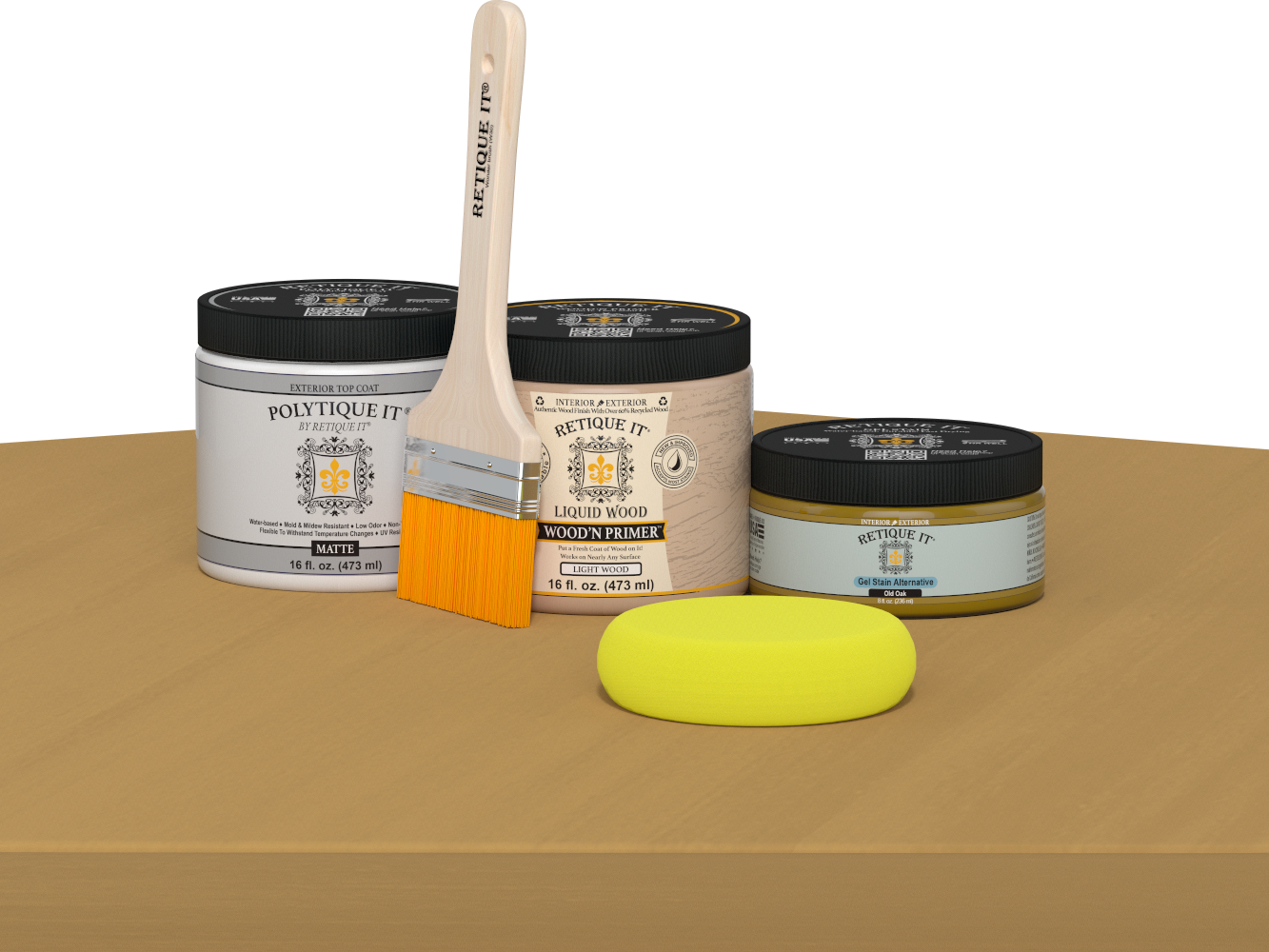 Wood'n Door Smooth Finish Kit - Old Oak — Matte kit contents