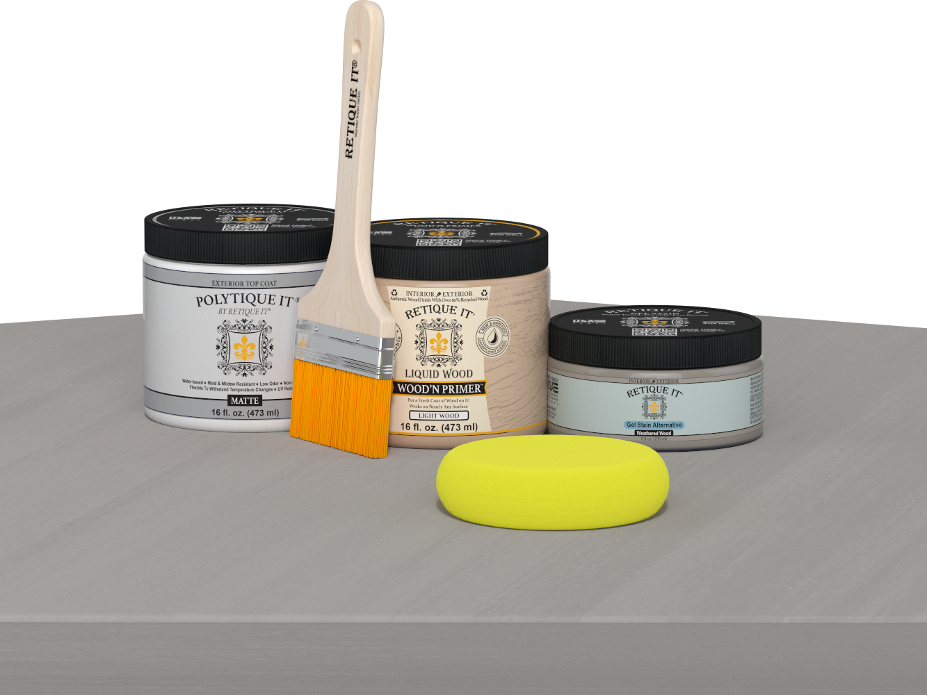 Wood'n Door Smooth Finish Kit - Weathered Wood — Matte kit contents