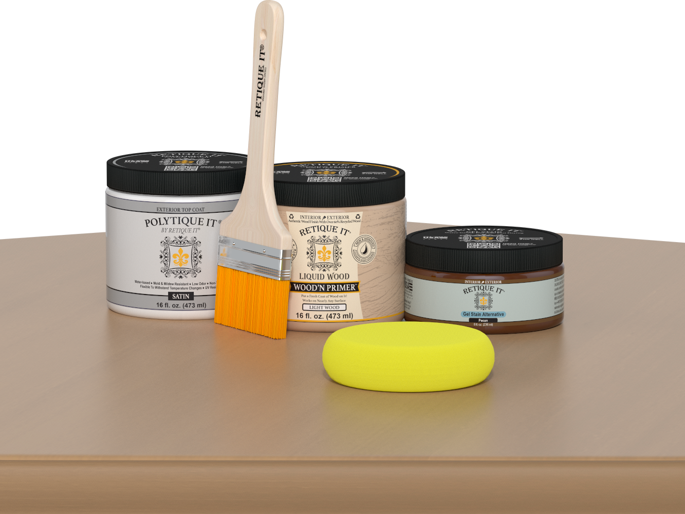 Wood'n Door Smooth Finish Kit - Pecan — Satin kit contents
