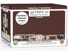 Retique It® Multi-purpose Smooth Finish Kit in Red Mahogany for interior wood, includes four large wood finish top coats.