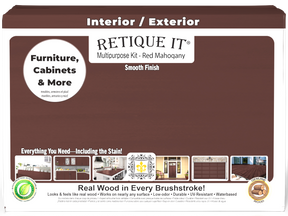 Retique It® Multi-purpose Smooth Finish Kit (Large) in Red Mahogany with exterior top coat for wood finishing and refinishing.