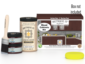 Red mahogany stained Wood'n Cabinet Kit with 12 smooth doors from Retique It® for kitchen or bathroom cabinetry.
