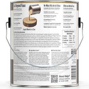 Liquid Wood Wood'n Stain in Red Mahogany by Retique It, 128 oz container, showing the stain's rich reddish-brown color.