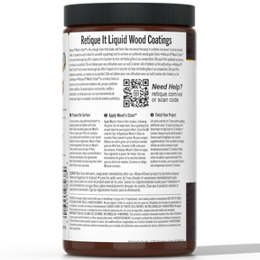 Retique It Liquid Wood Wood'n Stain in 32 oz Red Mahogany, showing the stain in a clear container with the rich red-brown color.