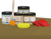 Retique It® Wood'n Finish Kit in Old Oak with matte top coat, showing a finished wooden table with smooth, natural wood grain.