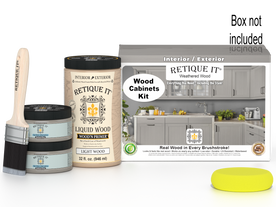 Weathered wood stain kit by Retique It featuring 12 smooth cabinet doors from the Wood'n Cabinet Kit collection.