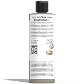 Retique It Liquid Wood Wood'n Stain in Weathered Wood, 8 oz bottle showing the stain's weathered wood finish and color.