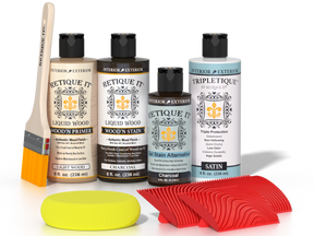 Retique It® Wood'n Finish Kit Multi-purpose interior top coat in charcoal for wood surfaces, part of the Wood'n Kit collection.