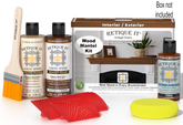 Retique It Wood'n Finish Kit in Vintage Cherry stain for fireplace mantels, showcasing wood stain application and color detail.