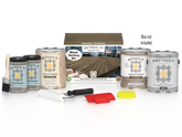 Retique It Weathered Wood Decking Wood'n Kit stain with a weathered wood finish, shown in a box packaging.
