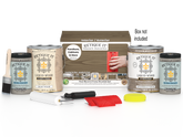 Retique It Wood'n Finish Kit with four weathered wood color samples for multi-purpose wood finishing projects.