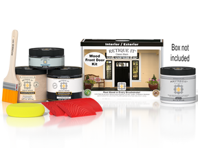 Wood'n Finish Front Door Kit - Classic Black — Matte kit contents with door box