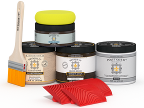 Retique It® Wood'n Finish Kit Medium Charcoal exterior top coat in matte finish, featuring wood surface application and protection.