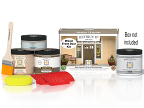 Wood'n Finish Front Door Kit - Drift Wood — Matte kit contents with door box