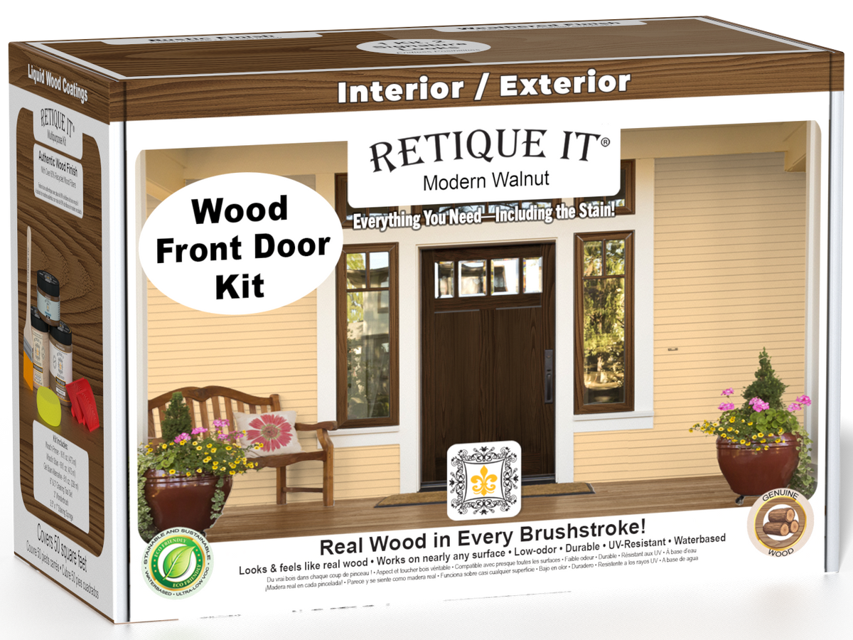 Wood'n Finish Front Door Kit - Modern Walnut — box hero