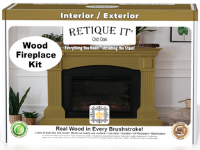 Retique It® Fireplace Wood'n Finish Kit in Old Oak stain, includes full fireplace stain set with wood finish options.