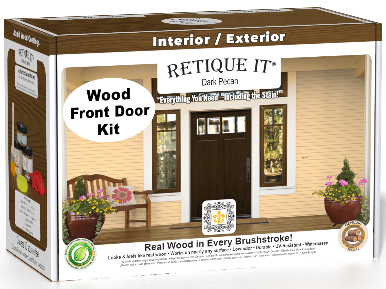 Wood'n Finish Front Door Kit - Dark Pecan — box hero